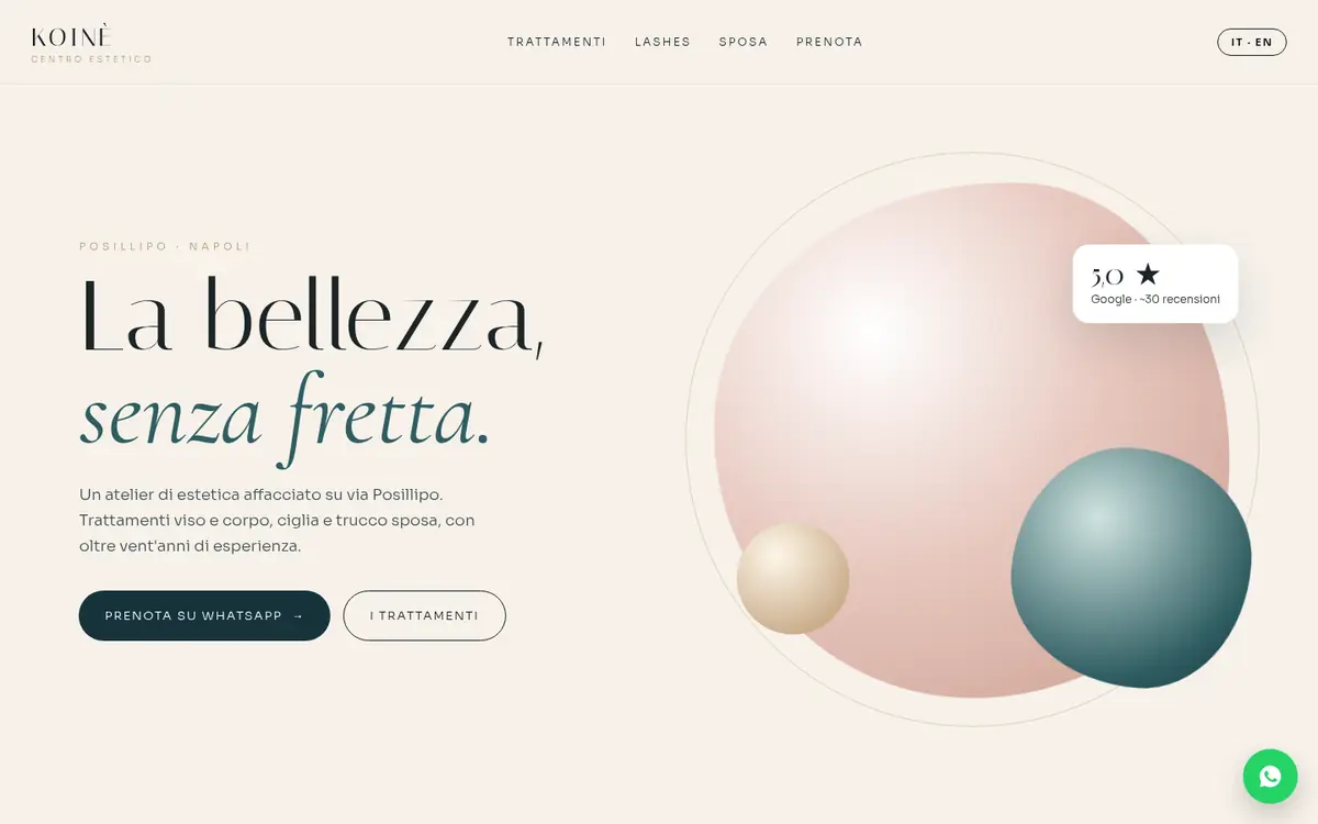 Anteprima desktop del concept per Koinè