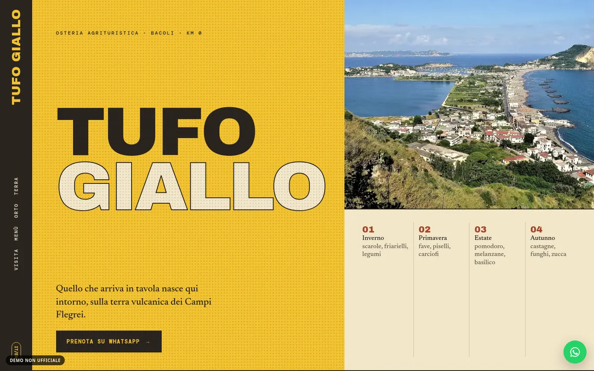Anteprima desktop del concept per Tufo Giallo